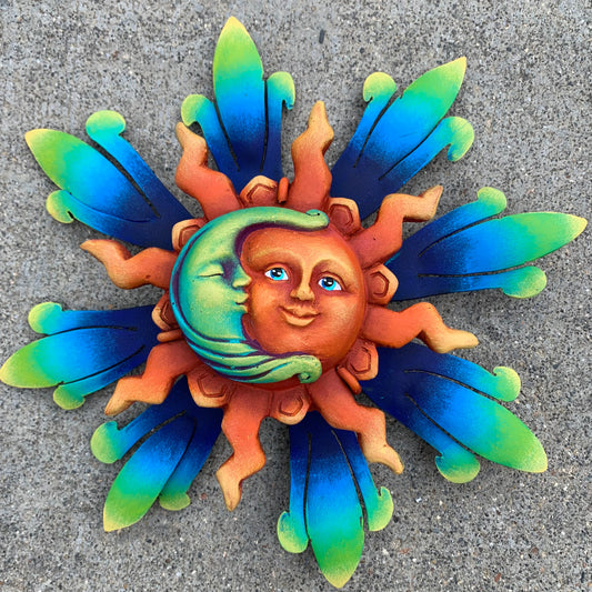 sun and kissing moon wall sculpture