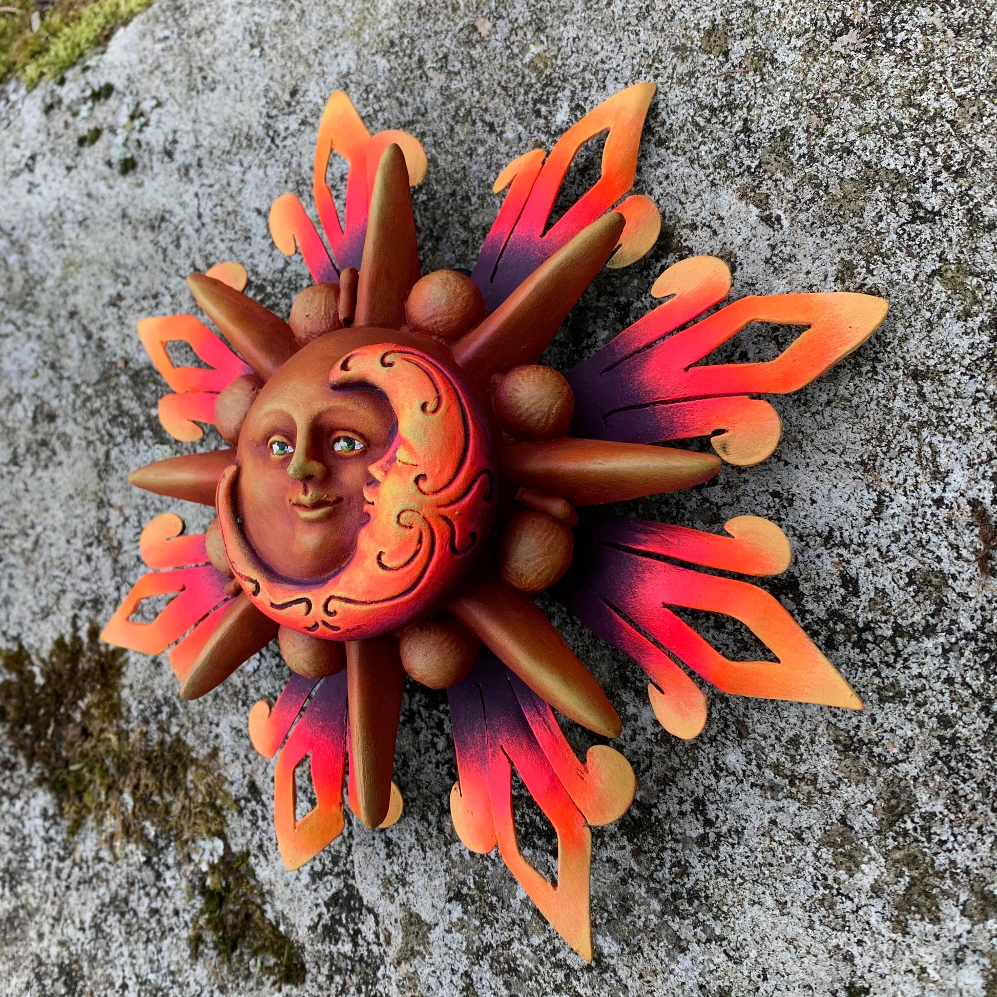 sun and moon wall sculpture