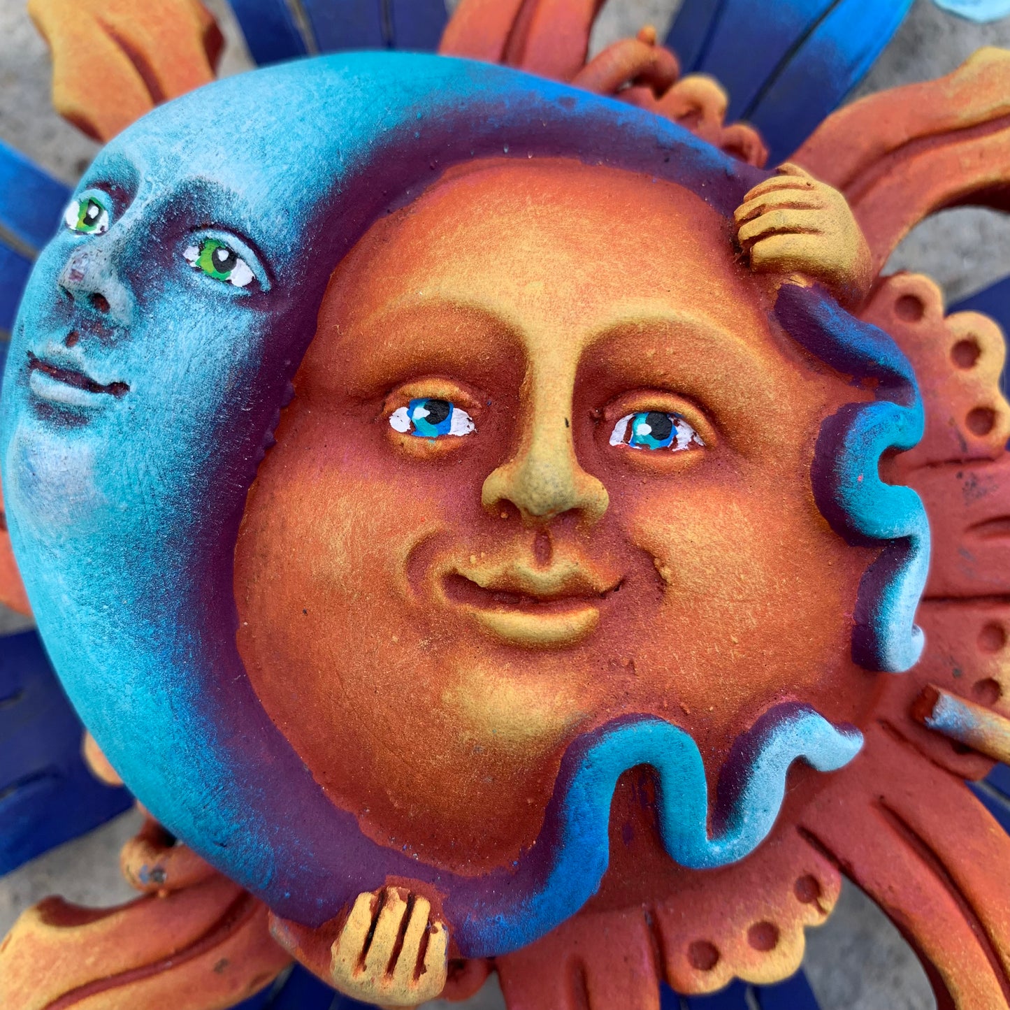 metal art sun moon sculpture 