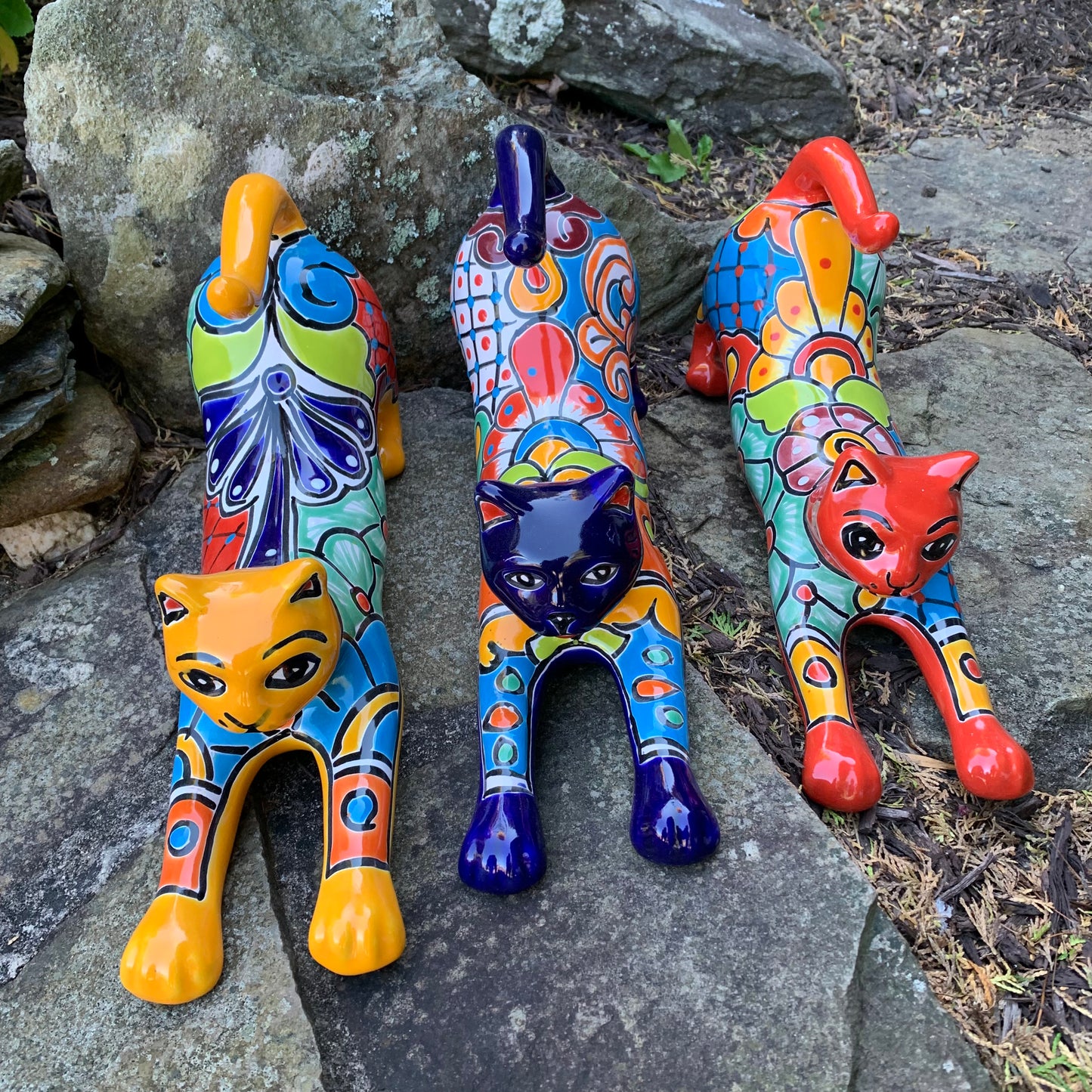 Mexican Talavera Kitty Cat Kitten Figurine