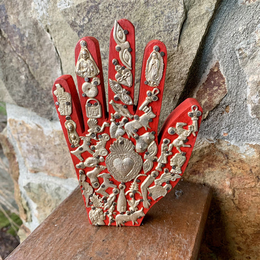 Milagros Healing Hand Wood - Mexican Sacred Milagro Charms