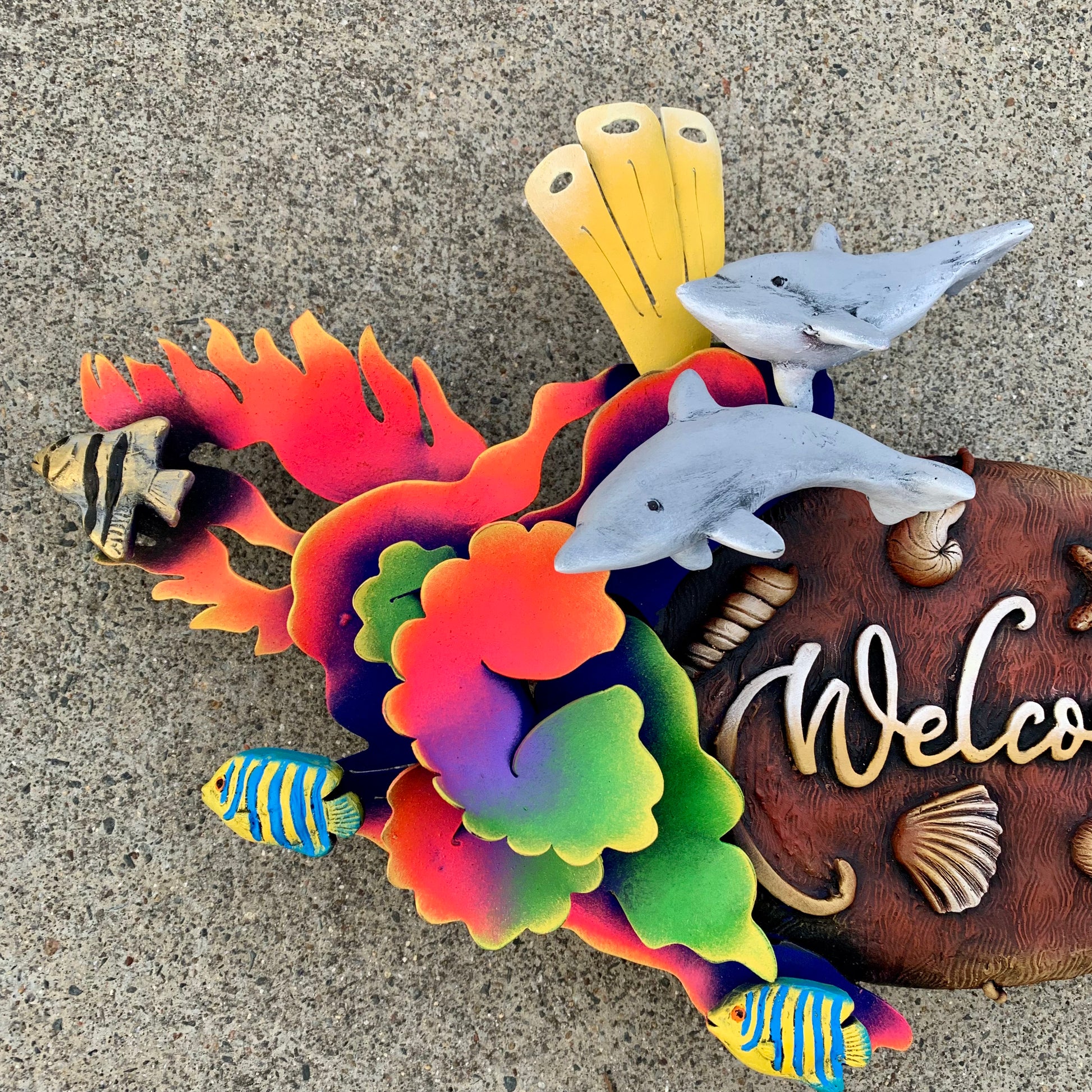 Dolphin welcome sign plaque