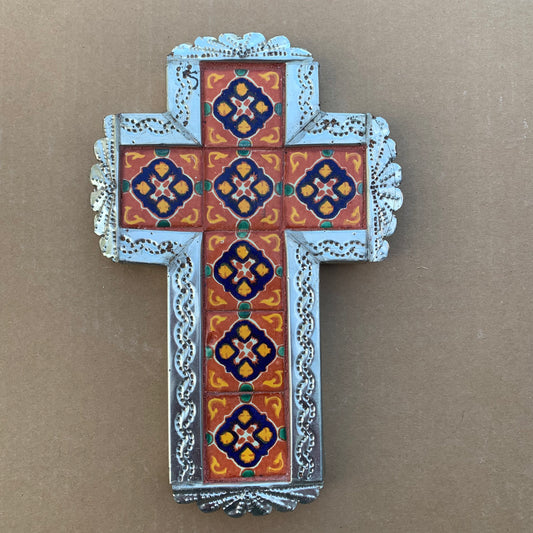 punched tin talavera cross