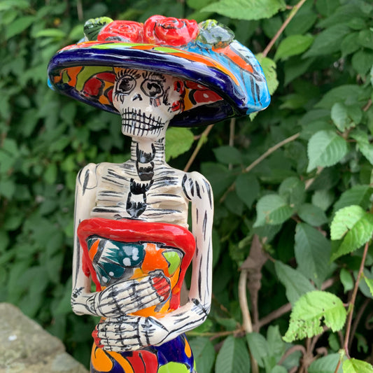 mexican catrina skelton doll talavera ceramic