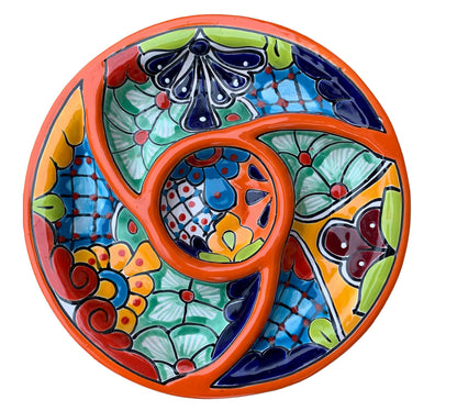 Talavera Pinwheel Chip and Dip Tray