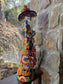 Talavera Catrina skeleton doll with Cala lilies 