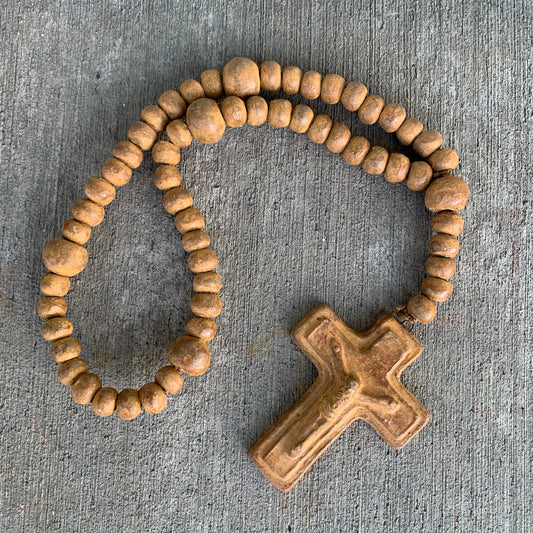 Golden Clay Rosary Beads