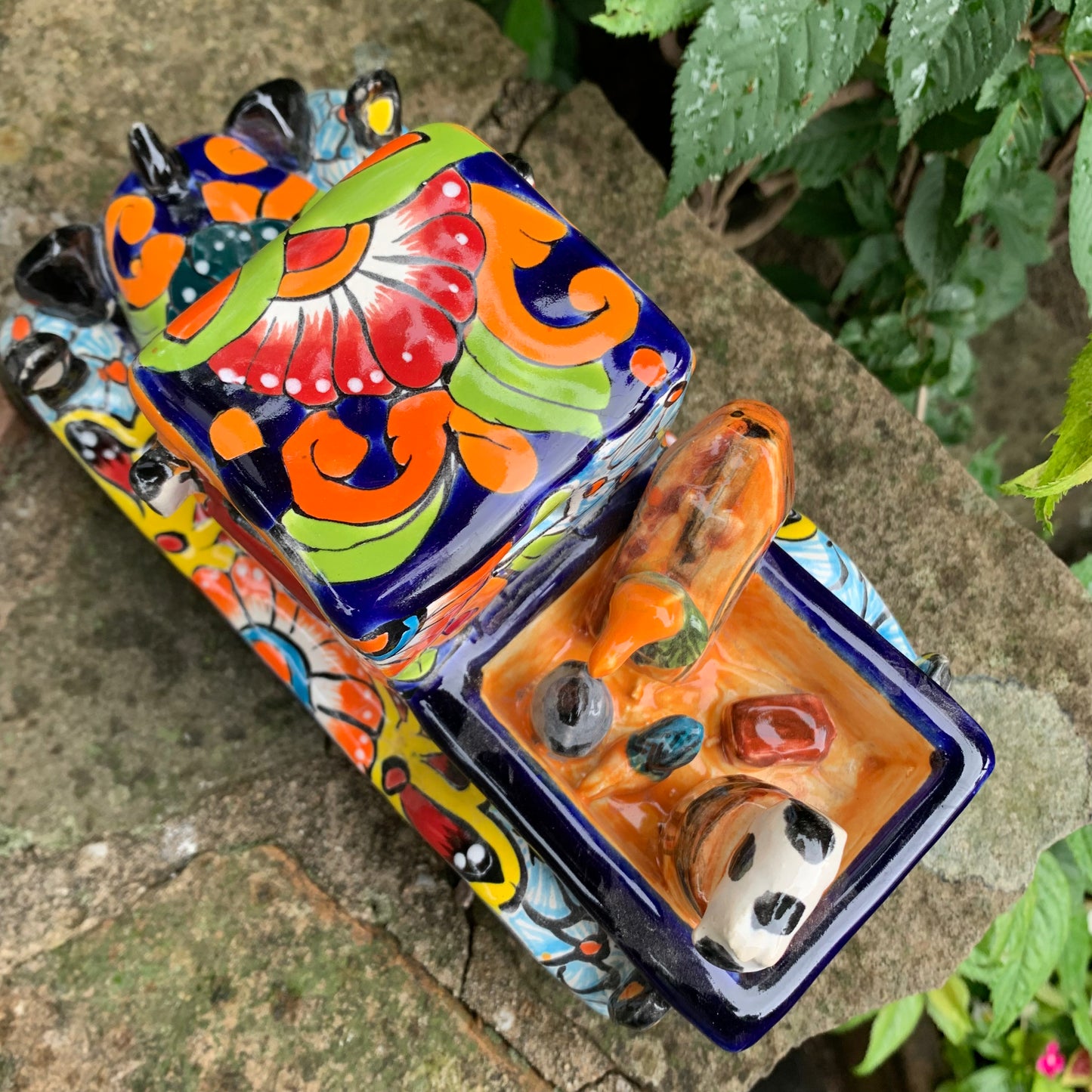 mexican talavera day of dead catrina pick up truck