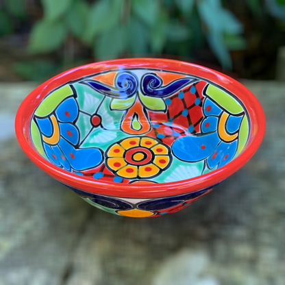 Talavera pazole soup bowls red