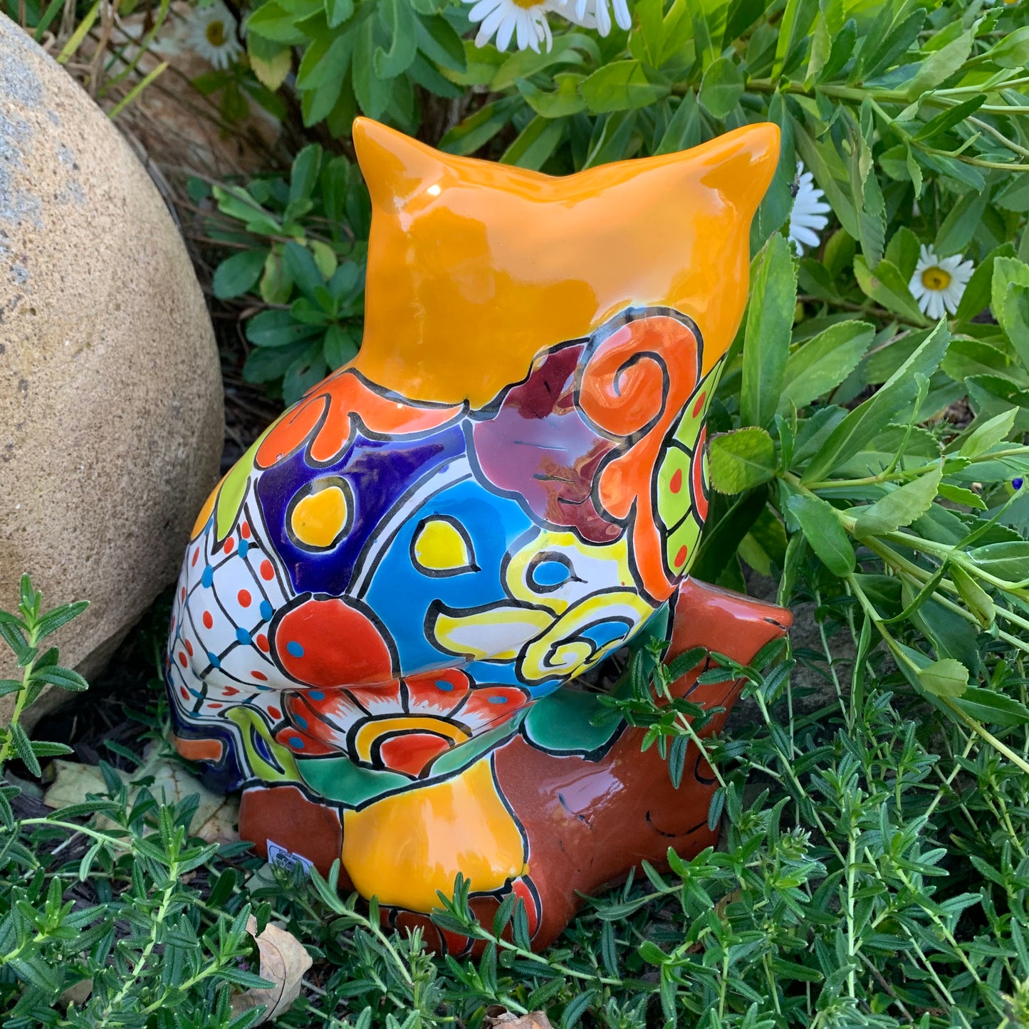 Mexican Talavera Pottery Garden Owl