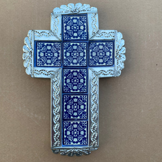 punched tin talavera cross