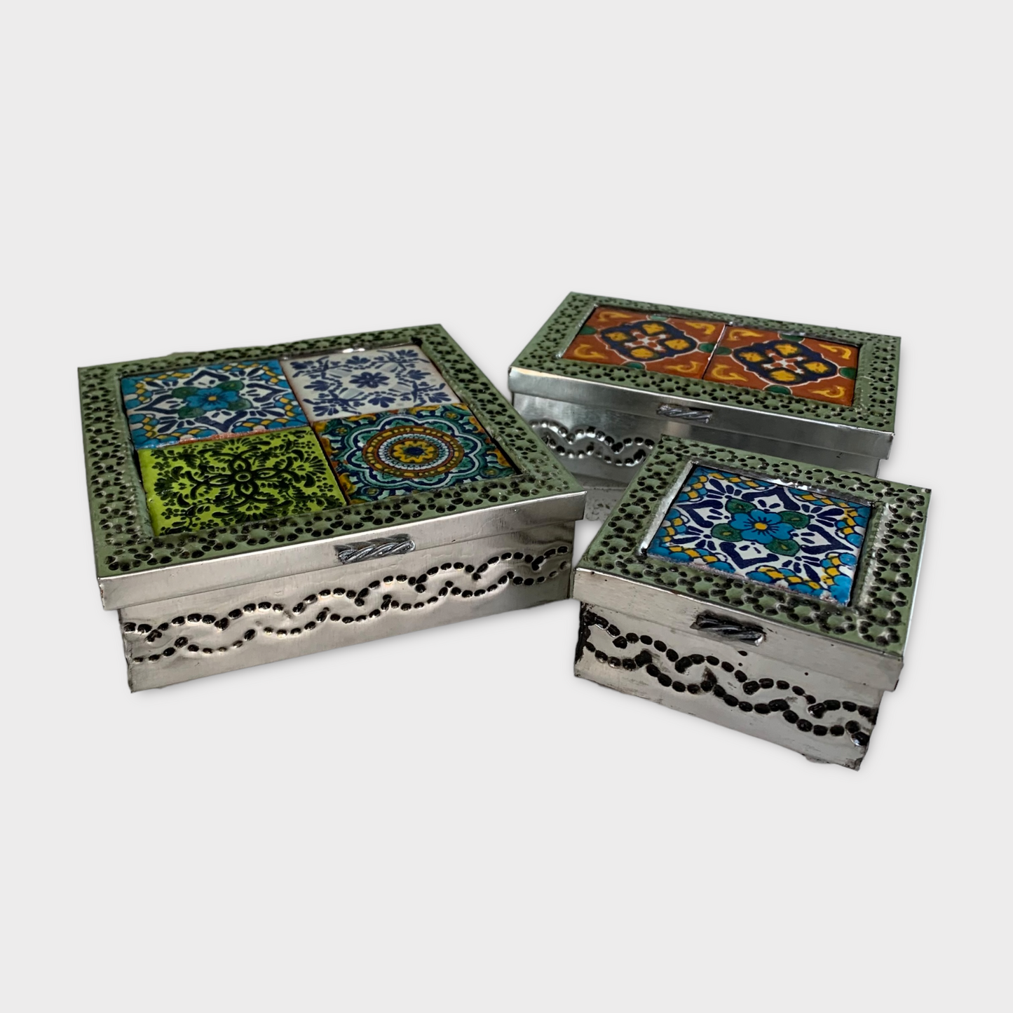 Mexican Punched Tin Tile Box