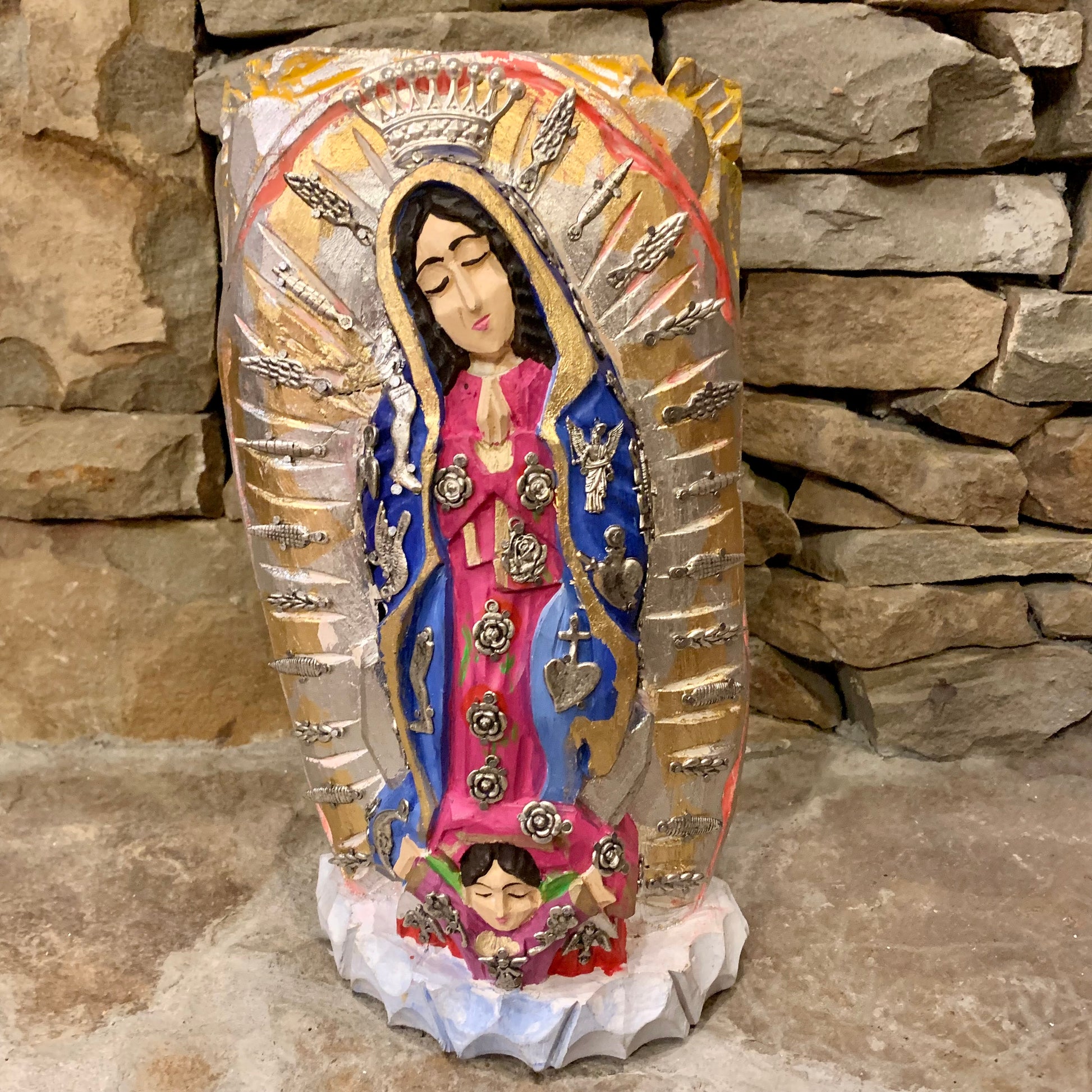 guadalupe with halo milagros figure