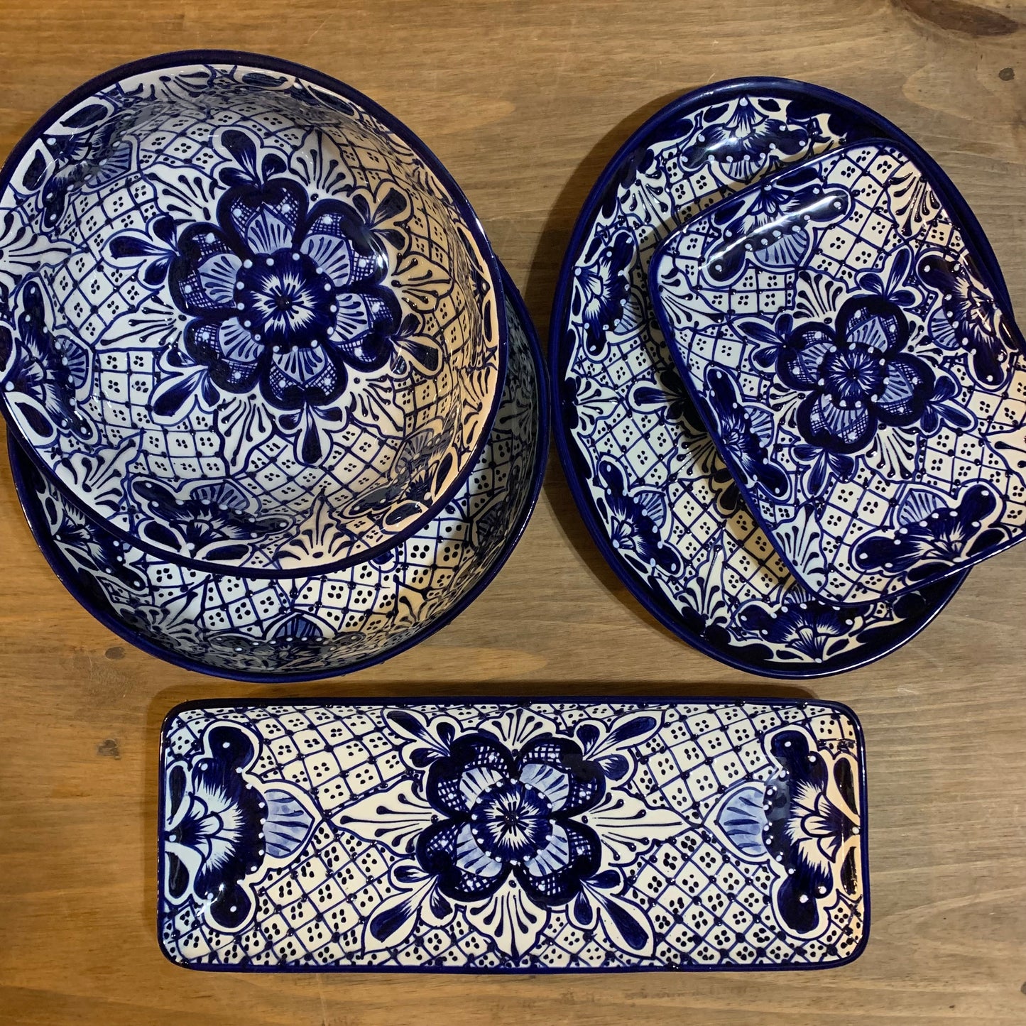 Talavera Classic Blue and White Serving Pieces