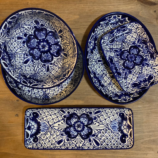 Talavera Classic Blue and White Serving Pieces