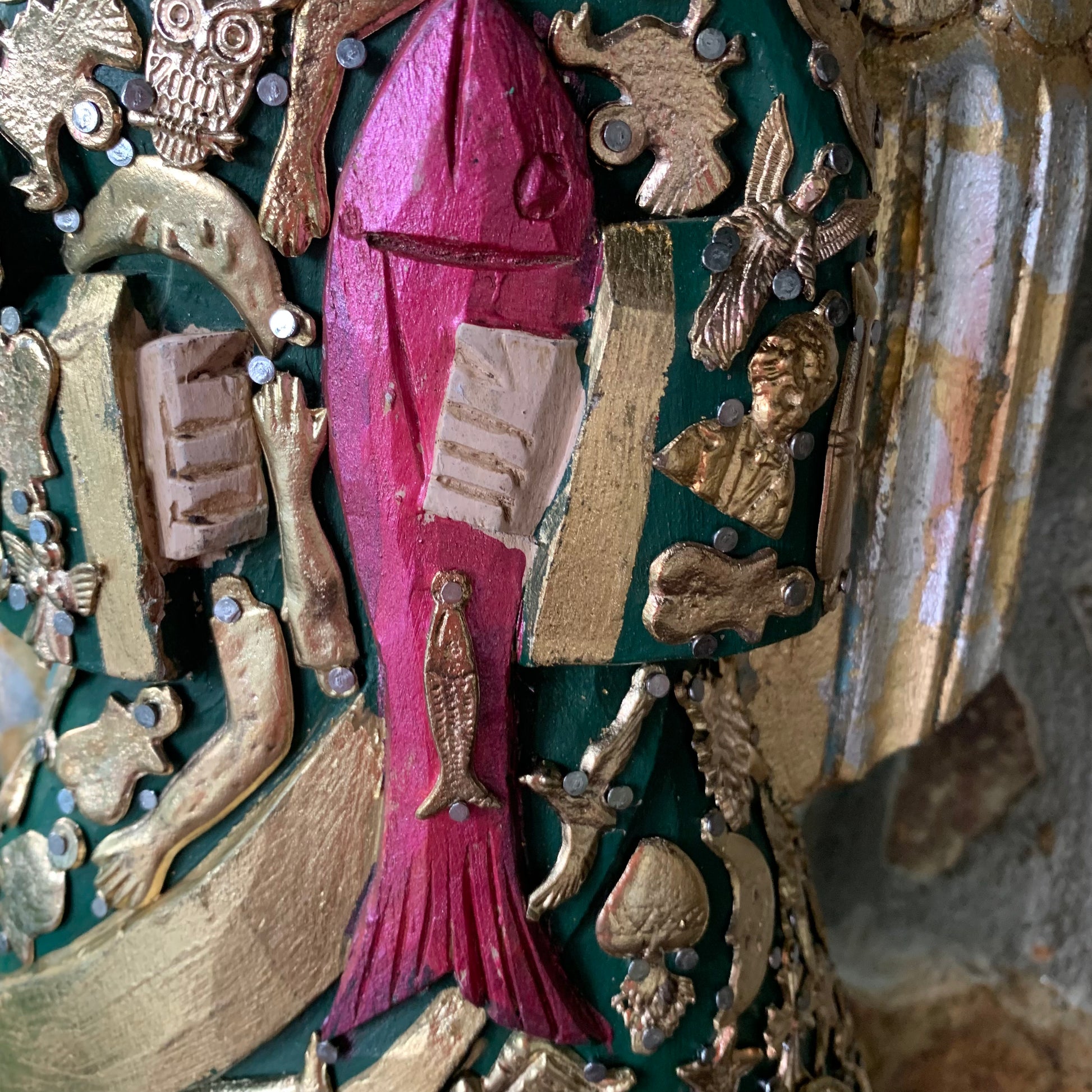 Wood Mexican Milagaros Guardian Angel Milagro charms