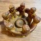circle of friends clay candle holder holders seven man men people