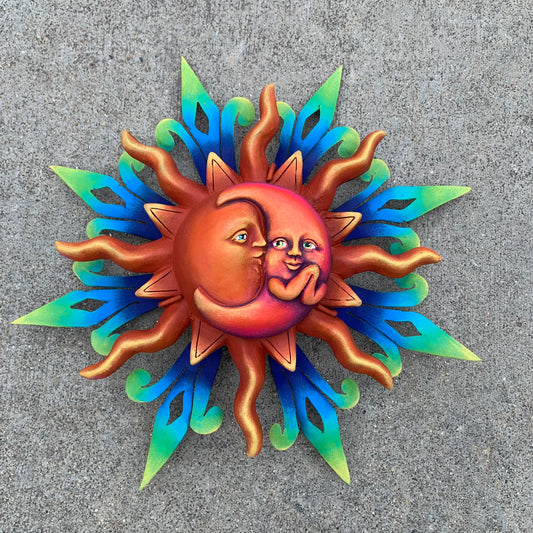 Sun and Moon Metal Sculpture