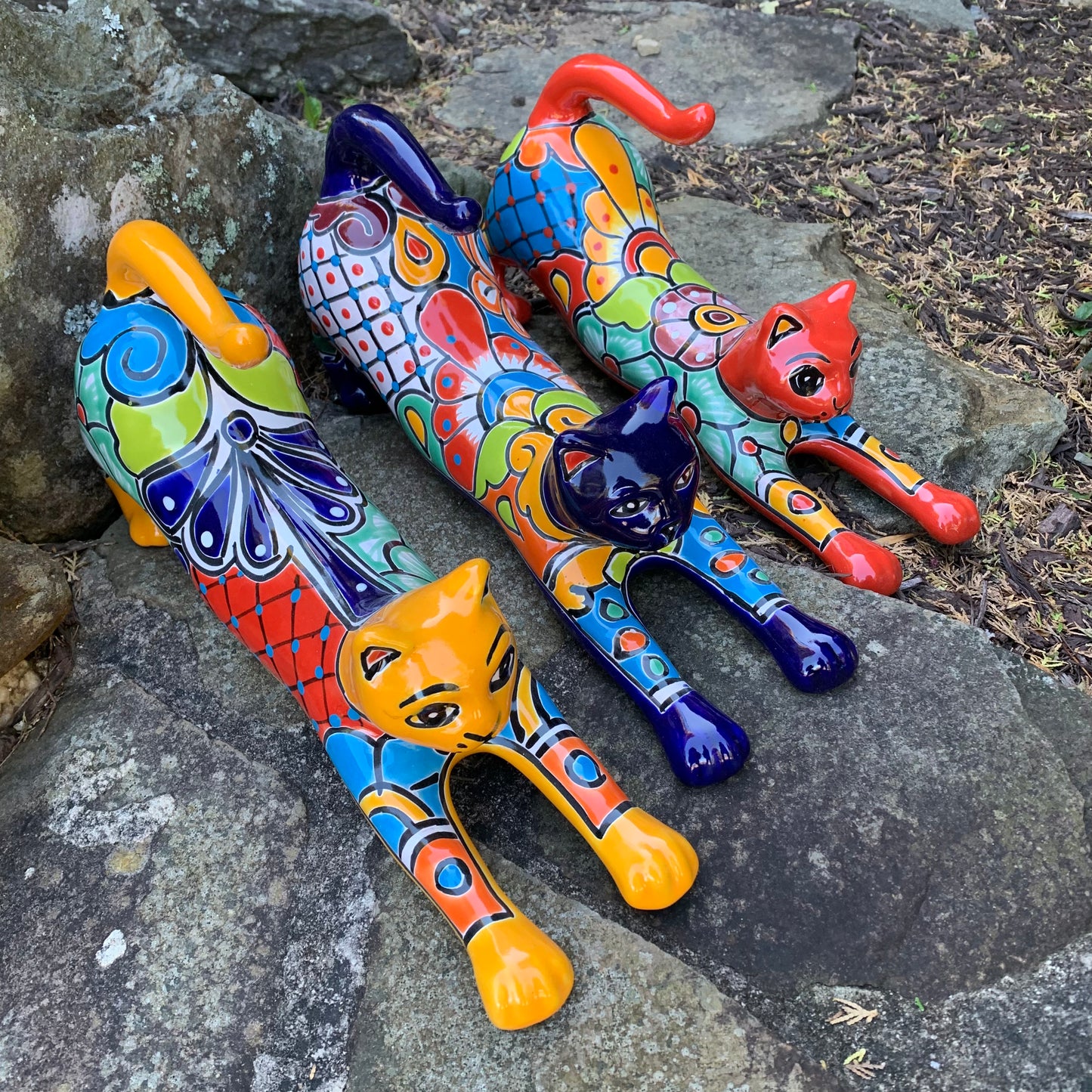 Mexican Talavera Kitty Cat Kitten Figurine