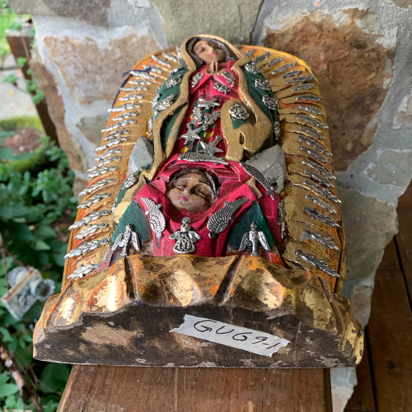Mexican milagros Guadalupe with halo Milagro charms