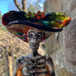 Talavera Catrina skeleton doll with Cala lilies 