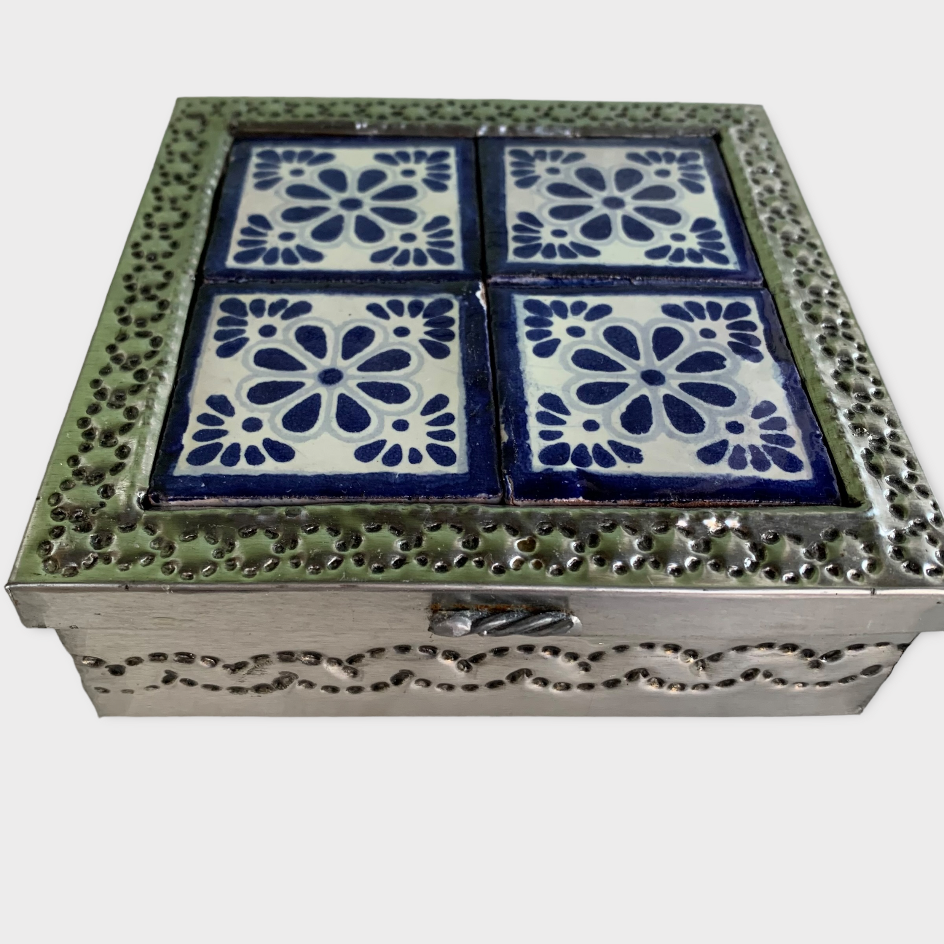 Mexican Punched Tin Tile Box