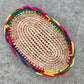 oval woven braded trim basket