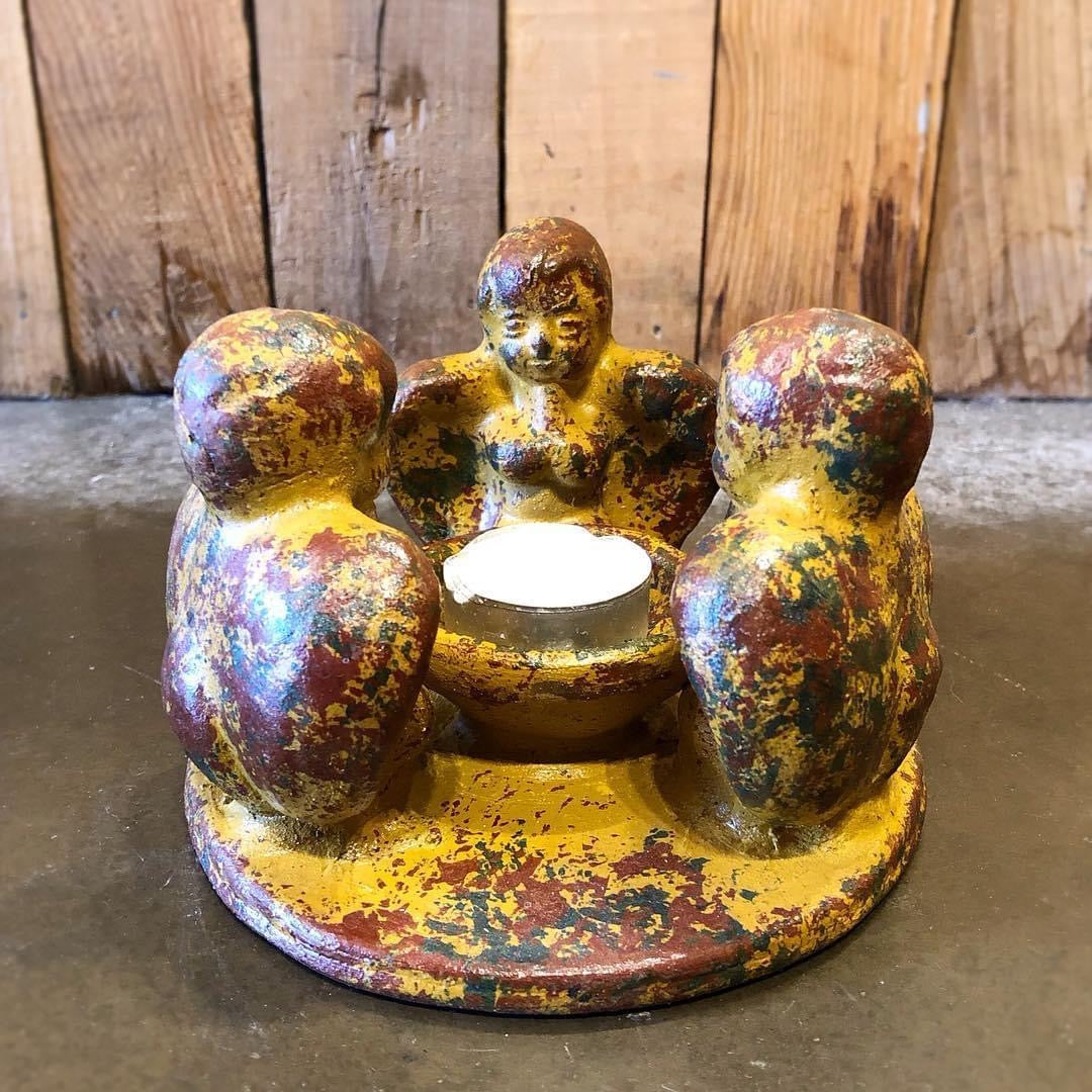 circle of angel friends clay candle holder holders